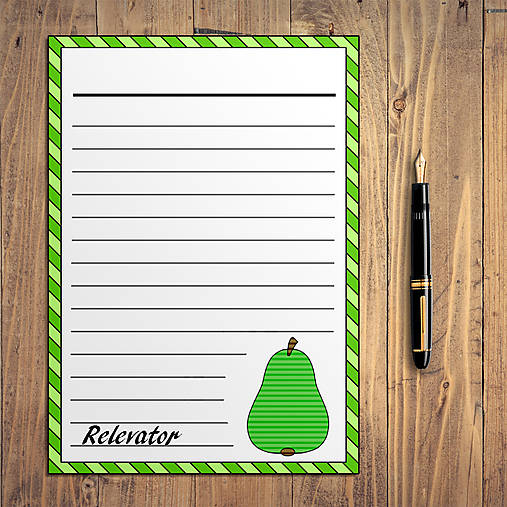 Papiernictvo - Detské maxi - linajkový papier - vegánske :D (hruška) - 11579353_