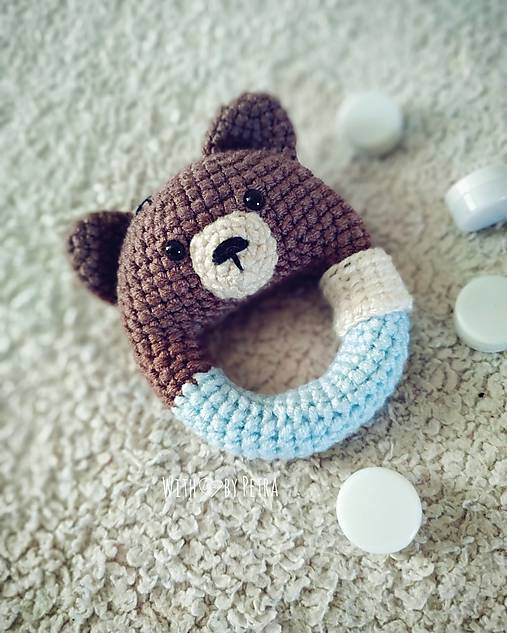 Hračky - Hrkálka macík (Hrkálka Macík s ružovou) - 11582632_