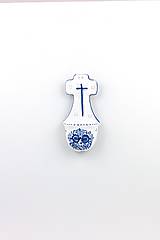 Dekorácie - Svätenička v tvare kríža (Modrý dekór) - 11582068_