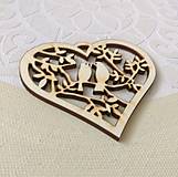 Darčeky pre svadobčanov - Drevený svadobný výrez Srdce (Drevené srdce odber nad 20 ks) - 11581571_