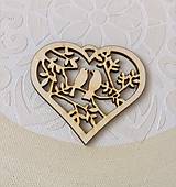 Darčeky pre svadobčanov - Drevený svadobný výrez Srdce (Drevené srdce odber nad 20 ks) - 11581572_