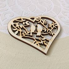 Darčeky pre svadobčanov - Drevený svadobný výrez Srdce - 11581571_