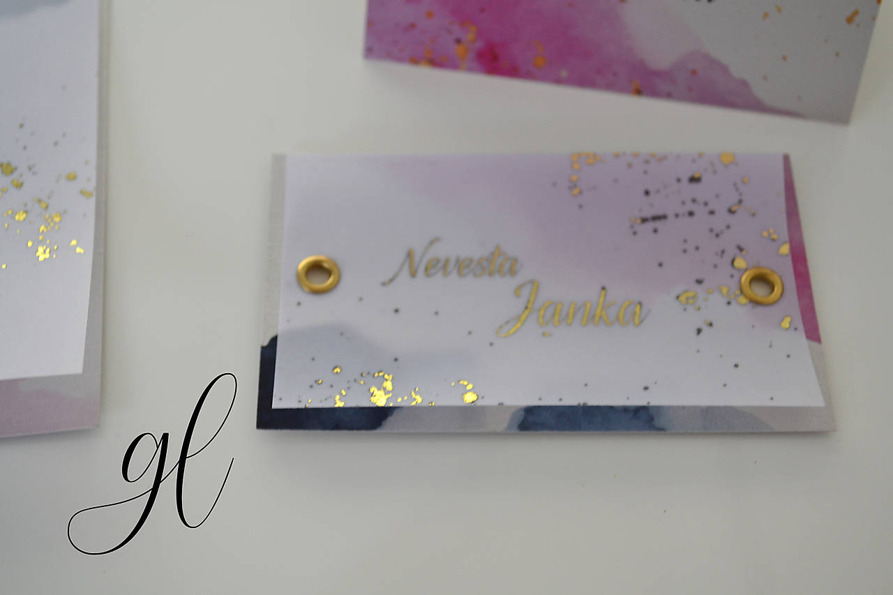 Svadobné oznámenie transparent akvarel (Menovka transparent)