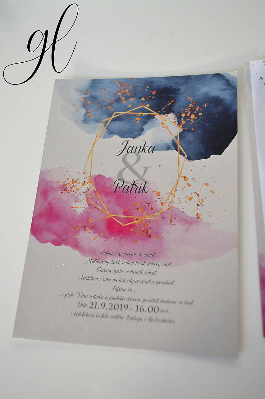 Svadobné oznámenie transparent akvarel (Oznámenie)