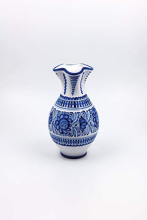 Váza prehýbaná (Modrý dekór)