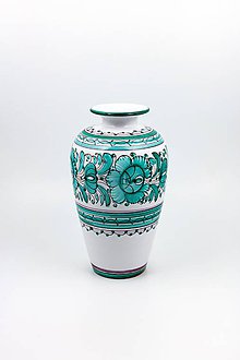 Nádoby - Váza Libuša (Zelený dekór) - 11584561_