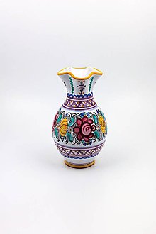 Nádoby - Váza prehýbaná (Pestrý dekór) - 11584870_