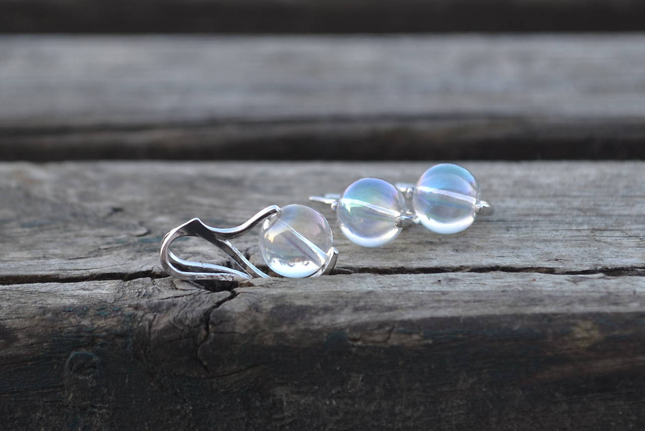 Sada Krištáľ v rhodiovanom striebre