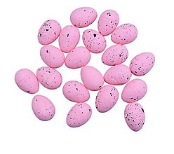 Polotovary - Polystyrénové dekoračné vajíčka 4 x 3 cm, 5 ks (ružové) - 11585997_