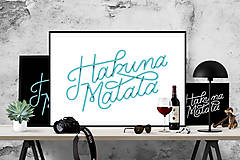 Grafika - Typografický plagát Hakuna Matata (A3 - Čierna) - 11585106_