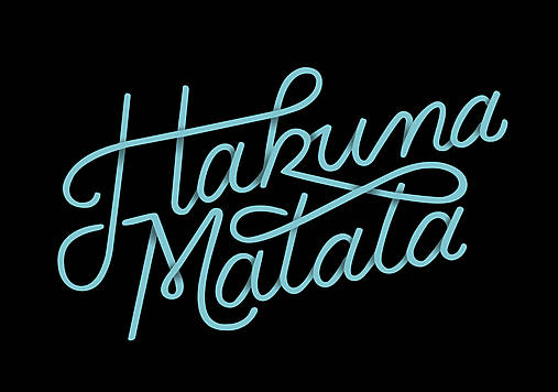 Typografický plagát Hakuna Matata (A3 - Čierna)