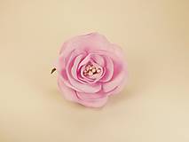 Brošne - Brošňa ružička, cca 6cm - penová hmota Foamiran, biž. kov, bledofialová 002 - 11586985_