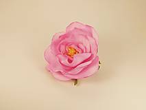 Brošne - Brošňa ružička, cca 6cm - penová hmota Foamiran, biž. kov, ružová 003 - 11587019_