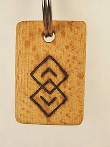 Kľúčenky - Suvenír - drevený prívesok na kľúče Čičmany 011 - 11587204_