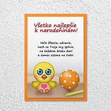 Papiernictvo - Detská izba - pohľadnica pre deti (vtáčik) - 11590395_