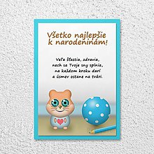 Papiernictvo - Detská izba - pohľadnica pre deti (škrečok) - 11590397_