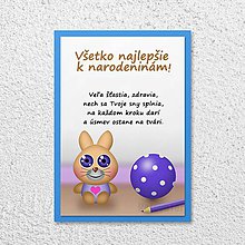 Papiernictvo - Detská izba - pohľadnica pre deti (zajačik) - 11590399_
