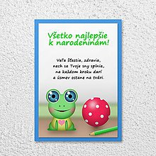 Papiernictvo - Detská izba - pohľadnica pre deti (žabka) - 11590400_