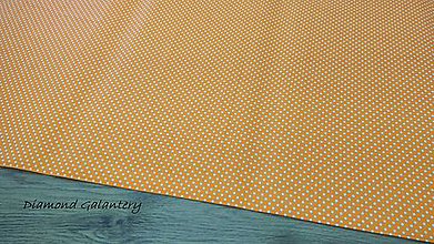 Textil - Bavlnená látka - Bodky 2 mm - Cena za 10 centimetrov (Oranžová) - 11592089_