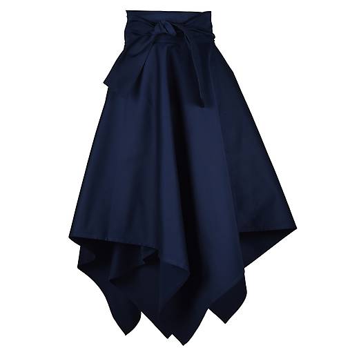 Sukne - CILA - sukňa asymetrická s výraznou viazačkou (Tmavomodrá) - 11594236_