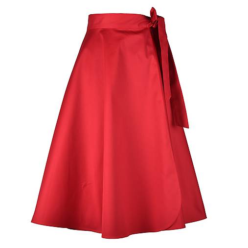 Sukne - VIOLA - midi zavinovacia sukňa (Tmavočervená) - 11594267_