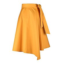 Sukne - KARLA - elegantná asymetrická zavinovacia sukňa POSLEDNÉ KUSY! (Horčicová) - 11594176_