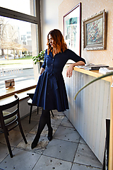 Šaty - Košilové šaty SARA, indigo modrá - 11598431_