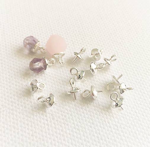 Komponenty - strieborný naliepací kaplík s očkom (Ag 925) - 11594672_