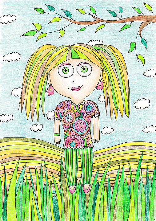 Výpredaj - detská ilustrácia decko (hurá do prírody)