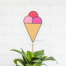 Dekorácie - Zápichy do kvetináča pre detičky jedlo (zmrzlina) - 11596105_