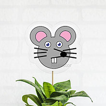 Dekorácie - Zápichy do kvetináča pre detičky (zvieratká) (myška) - 11596113_