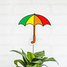 Dekorácie - Zápichy do kvetináča pre detičky príroda/počasie (dáždnik) - 11596153_