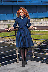Šaty - Košilové šaty SARA, indigo modrá - 11601224_