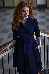 Šaty - Zavinovací šaty MONA, indigo modrá - 11601433_