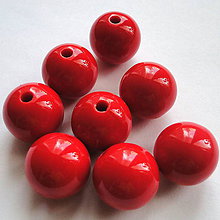 Korálky - Korálky COLOR plast 16mm-1ks (červená) - 11600374_