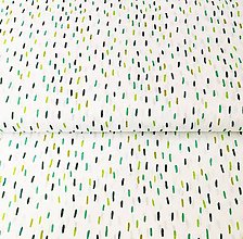 Textil - zelené čiarky, 100 % bavlna Francúzsko, šírka 140 cm - 11598937_