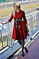 Šaty - Košilové šaty SARA, tmavší červené - 11603114_