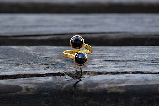 Prstene - Korund - Spinel pozlátený prsteň Ag - 11602374_