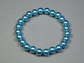 Náramky - Náramok z plastových perlových korálikov - tyrkysová - 11602196_