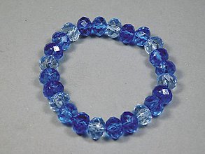 Náramky - Náramok z plastových brúsených korálikov - modrá - 11602248_