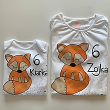 Detské oblečenie - Maľované tričko a body pre dve sestričky s líškami - 11607346_