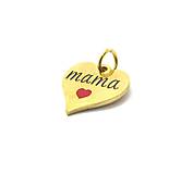 Komponenty - Srdiečko - mama /zlatá farba/ /M8121/ - nerez.oceľ 304 - 11612667_