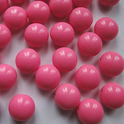 Korálky COLOR plast "lentilky" 12mm (ružová ostrá-1ks)