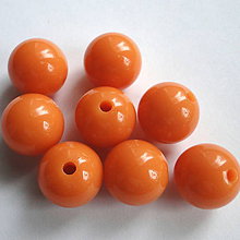 Korálky - Korálky COLOR plast 16mm-1ks (oranžová) - 11612318_