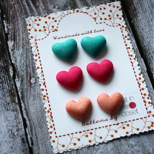 Náušnice - Funky hearts - náušky zapichovačky cena za jeden pár (Tyrkysová) - 11610345_