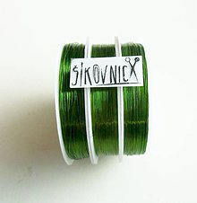 Suroviny - Farebný drôt, Ø 0,3 mm   (20 m, zelená) - 11612908_