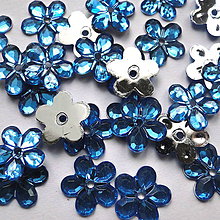 Galantéria - Kvetina našívacia 11mm-1ks (15-azúrová) - 11613673_