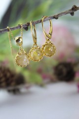 Sady šperkov - citrín náušnice s príveskom v striebre - luxusný set - 11615256_