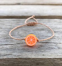Náramky - Náramok s ovocím - pomaranč  (Svetlooranžová) - 11612844_