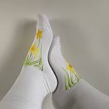  - Maľované kvetinkové ponožky (Narcisové 2) - 11614329_